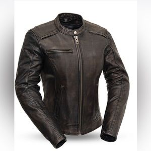 FIRST CLASSICS WOMEN'S LEATHER MOTORCYCLE JACKET TRICKSTER